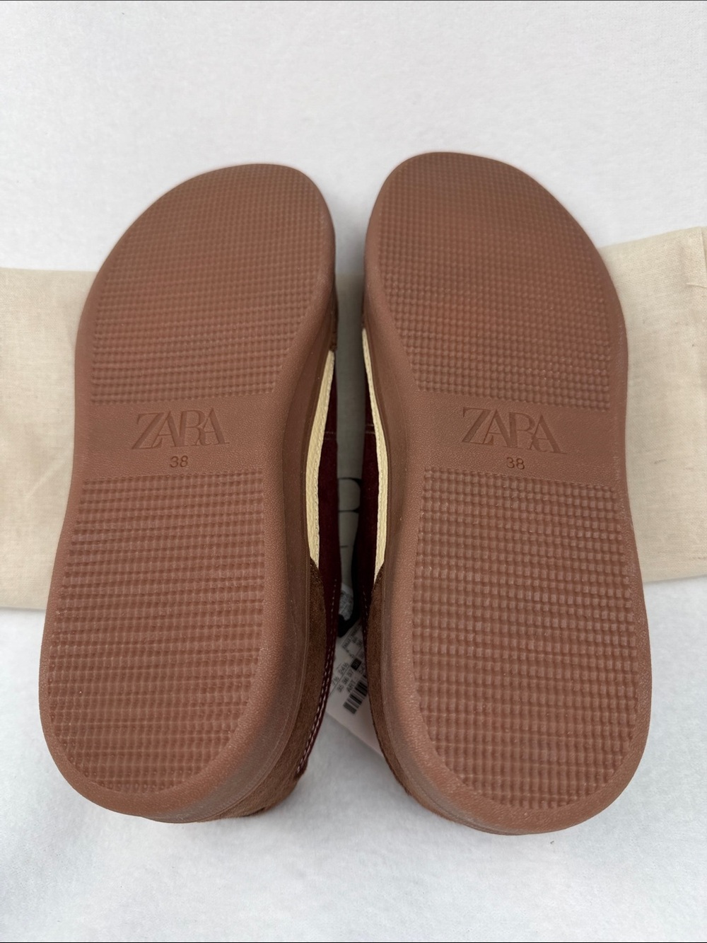 Zara Women’s Burgundy Red Brown Sneakers Size 7.5 Brand New - Picture 9 of 16